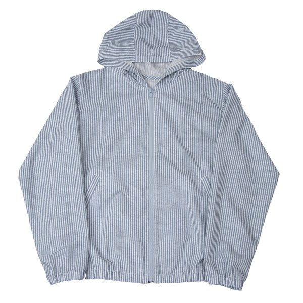 Papas Poly Stripe Print Hooded Jacket Blue Size M