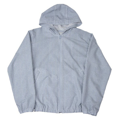 Papas Poly Stripe Print Hooded Jacket Blue Size M