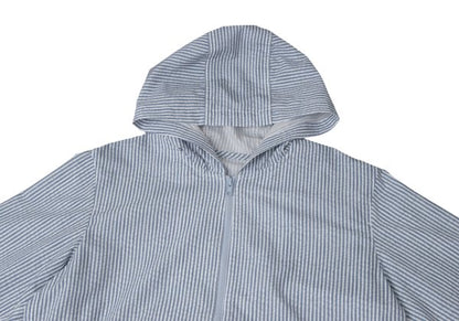 Papas Poly Stripe Print Hooded Jacket Blue Size M