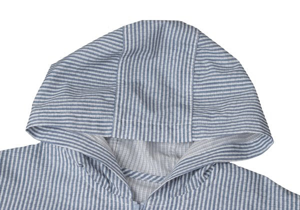 Papas Poly Stripe Print Hooded Jacket Blue Size M