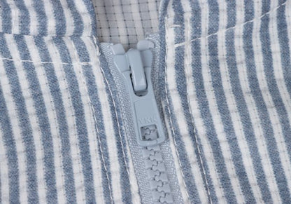 Papas Poly Stripe Print Hooded Jacket Blue Size M