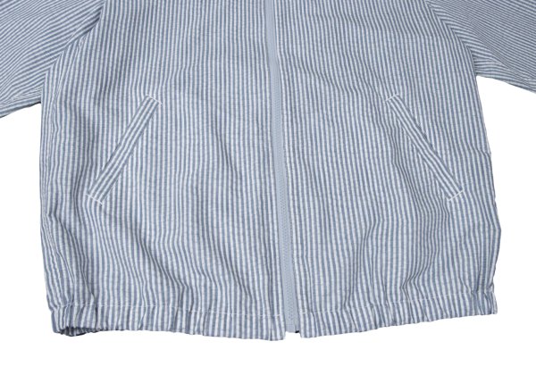 Papas Poly Stripe Print Hooded Jacket Blue Size M