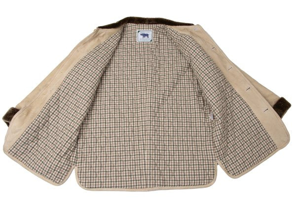 Papas ISLAND Check Lined Quilted Jacket Beige Size L