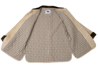 Papas ISLAND Check Lined Quilted Jacket Beige Size L