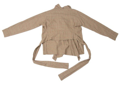 Vivienne Westwood Red Label Check Wrap Blouse Beige Size 2