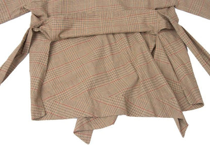 Vivienne Westwood Red Label Check Wrap Blouse Beige Size 2