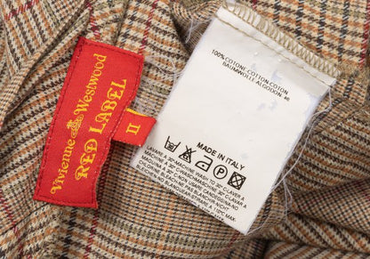 Vivienne Westwood Red Label Check Wrap Blouse Beige Size 2