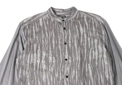 ISSEY MIYAKE MEN Weave Panel Band Collar Shirt Gray Size M