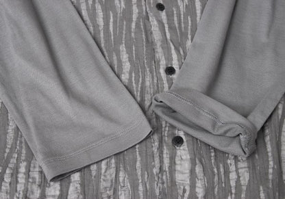 ISSEY MIYAKE MEN Weave Panel Band Collar Shirt Gray Size M