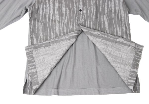 ISSEY MIYAKE MEN Weave Panel Band Collar Shirt Gray Size M