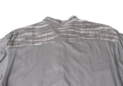 ISSEY MIYAKE MEN Weave Panel Band Collar Shirt Gray Size M