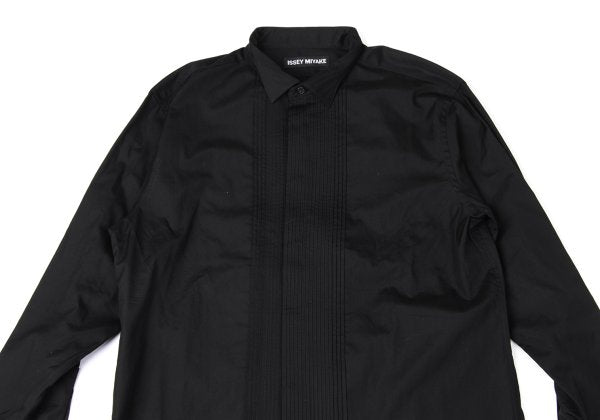 ISSEY MIYAKE MEN Cotton Pintuck Double Shirt Black Size 2