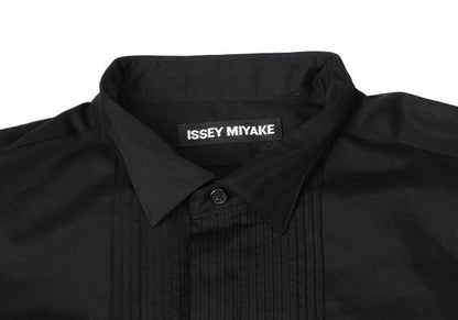 ISSEY MIYAKE MEN Cotton Pintuck Double Shirt Black Size 2