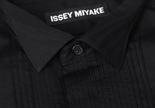 ISSEY MIYAKE MEN Cotton Pintuck Double Shirt Black Size 2