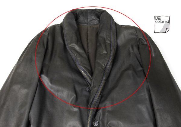 ISSEY MIYAKE MEN Cow Leather Shawl Collar Jacket Size M