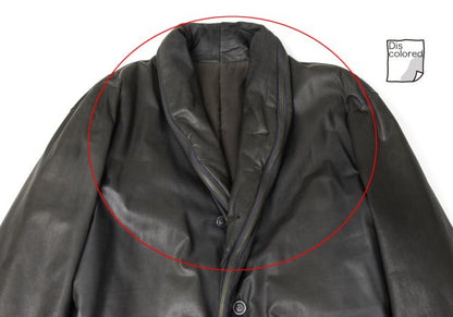 ISSEY MIYAKE MEN Cow Leather Shawl Collar Jacket Size M