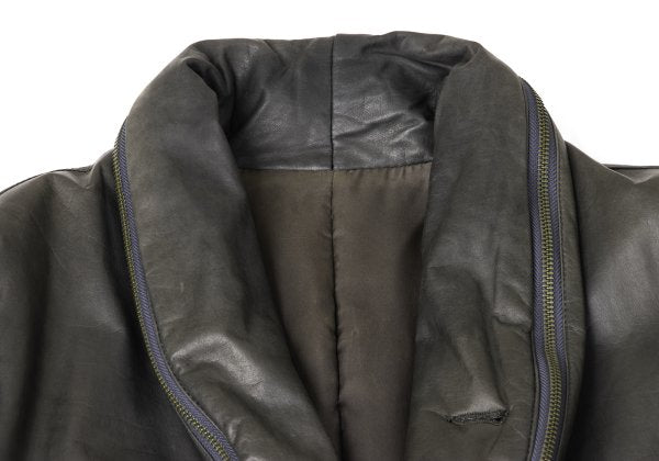 ISSEY MIYAKE MEN Cow Leather Shawl Collar Jacket Size M