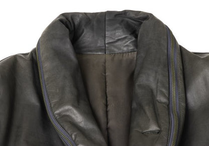 ISSEY MIYAKE MEN Cow Leather Shawl Collar Jacket Size M