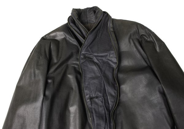 ISSEY MIYAKE MEN Cow Leather Shawl Collar Jacket Size M