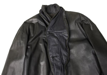 ISSEY MIYAKE MEN Cow Leather Shawl Collar Jacket Size M