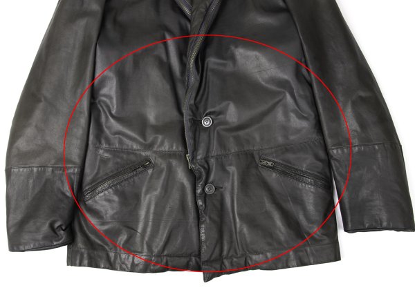 ISSEY MIYAKE MEN Cow Leather Shawl Collar Jacket Size M