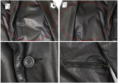 ISSEY MIYAKE MEN Cow Leather Shawl Collar Jacket Size M
