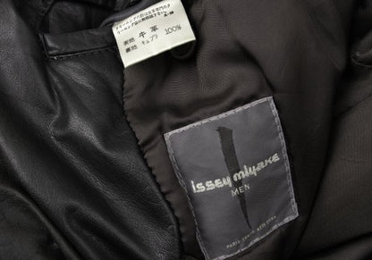 ISSEY MIYAKE MEN Cow Leather Shawl Collar Jacket Size M