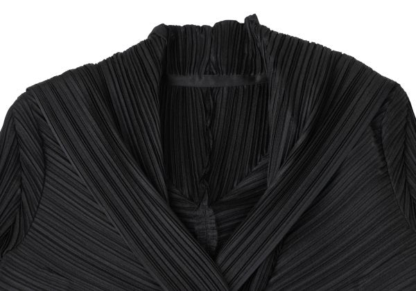 ISSEY MIYAKE Pleated 1B Shawl Collar Coat Black Size 2