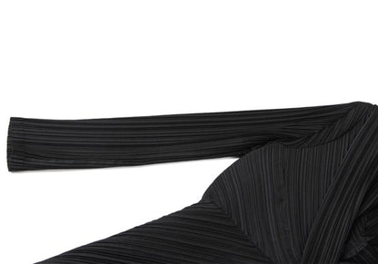 ISSEY MIYAKE Pleated 1B Shawl Collar Coat Black Size 2