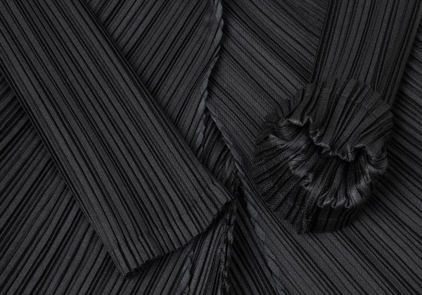ISSEY MIYAKE Pleated 1B Shawl Collar Coat Black Size 2