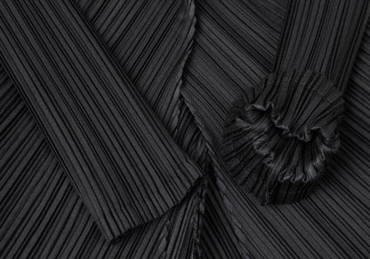 ISSEY MIYAKE Pleated 1B Shawl Collar Coat Black Size 2