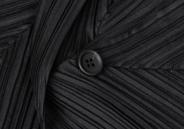ISSEY MIYAKE Pleated 1B Shawl Collar Coat Black Size 2