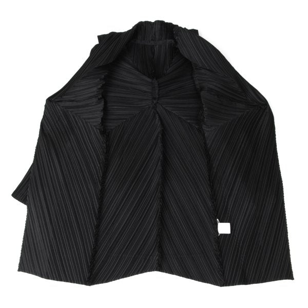 ISSEY MIYAKE Pleated 1B Shawl Collar Coat Black Size 2