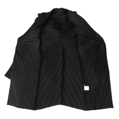 ISSEY MIYAKE Pleated 1B Shawl Collar Coat Black Size 2