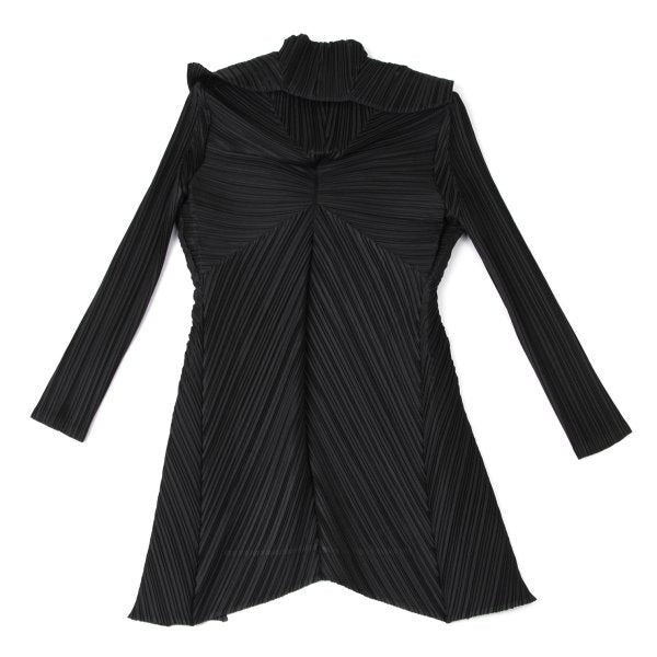 ISSEY MIYAKE Pleated 1B Shawl Collar Coat Black Size 2