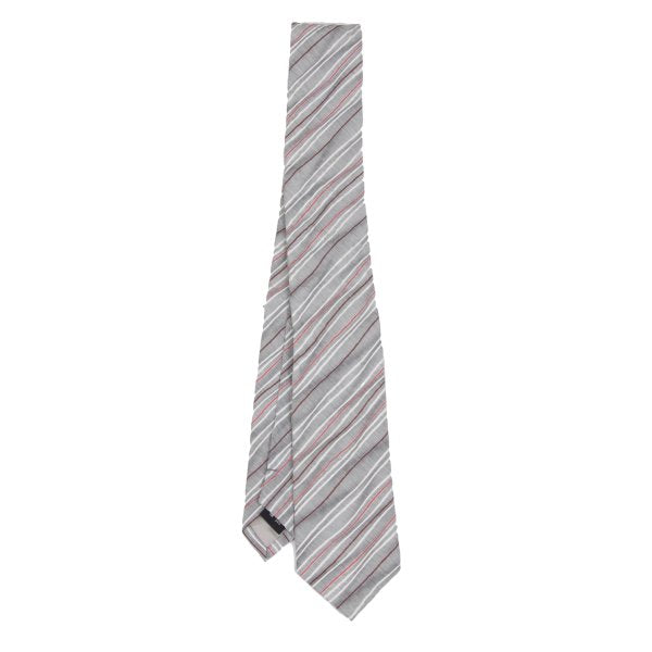 ISSEY MIYAKE MEN Cotton Silk Regimental Jacquard Tie