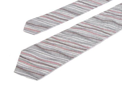 ISSEY MIYAKE MEN Cotton Silk Regimental Jacquard Tie
