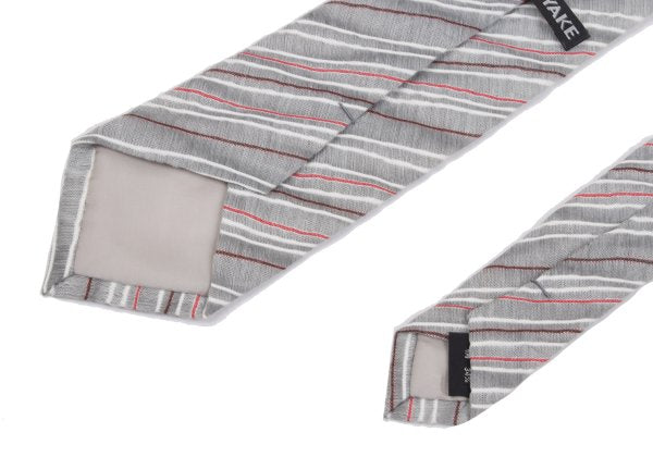 ISSEY MIYAKE MEN Cotton Silk Regimental Jacquard Tie