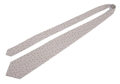 ISSEY MIYAKE MEN Crinkle Silk Pin Dot Tie Beige