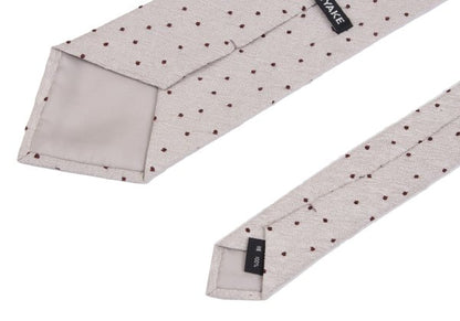 ISSEY MIYAKE MEN Crinkle Silk Pin Dot Tie Beige