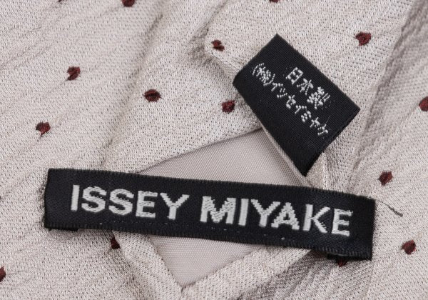 ISSEY MIYAKE MEN Crinkle Silk Pin Dot Tie Beige