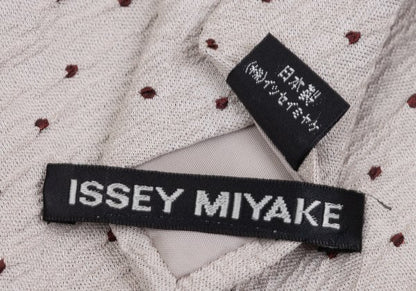 ISSEY MIYAKE MEN Crinkle Silk Pin Dot Tie Beige