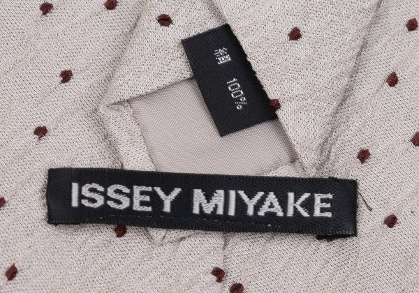 ISSEY MIYAKE MEN Crinkle Silk Pin Dot Tie Beige