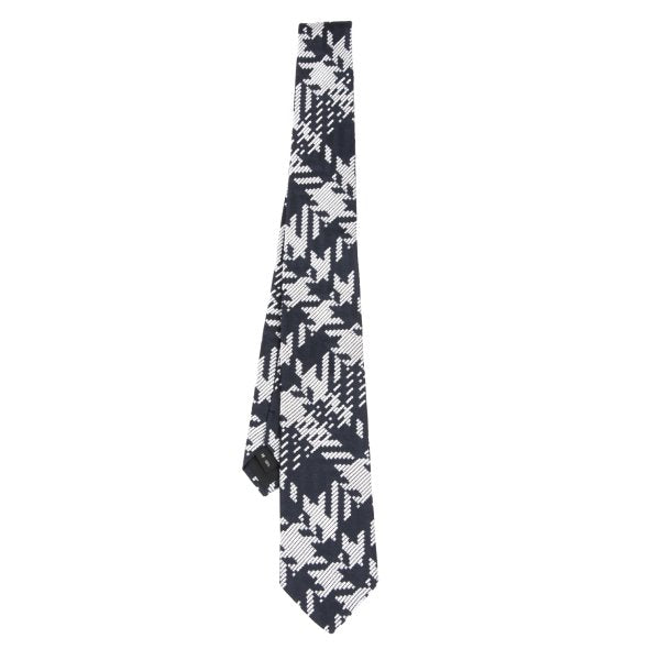 ISSEY MIYAKE MEN Blue Houndstooth Jacquard Silk Tie