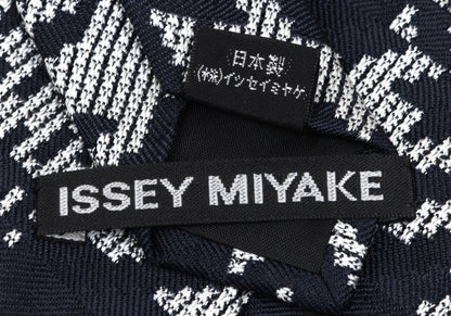 ISSEY MIYAKE MEN Blue Houndstooth Jacquard Silk Tie