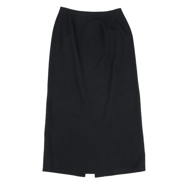 COMME des GARCONS Wool Back Slit Midi Skirt Navy Size M