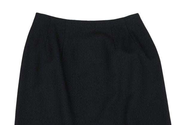 COMME des GARCONS Wool Back Slit Midi Skirt Navy Size M