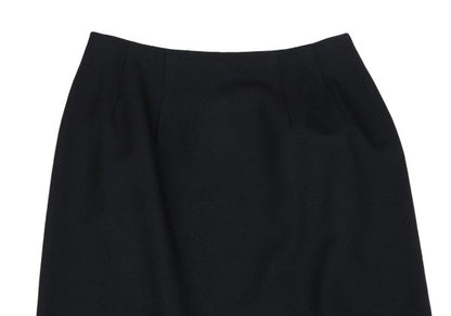COMME des GARCONS Wool Back Slit Midi Skirt Navy Size M