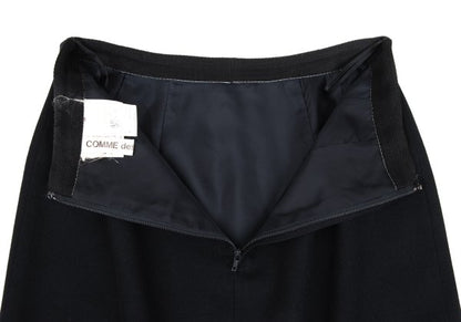 COMME des GARCONS Wool Back Slit Midi Skirt Navy Size M