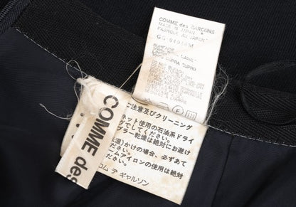 COMME des GARCONS Wool Back Slit Midi Skirt Navy Size M